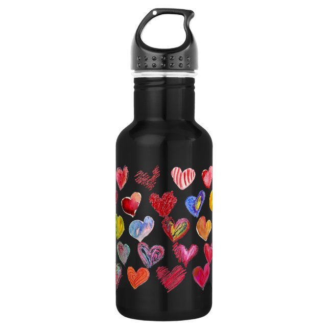 Bouteille D'eau Boire dans l'eau d'amour -30 Coeurs (Devant)