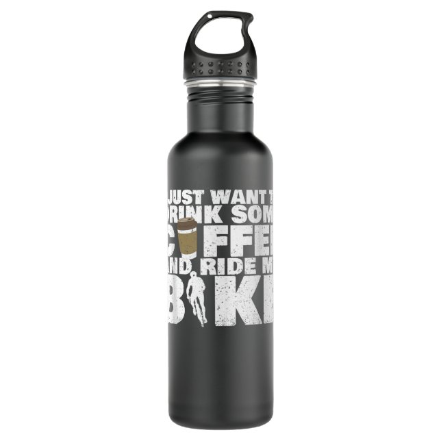 Bouteille D'eau Bois du café et fais du vélo - Cyclisme  (Devant)