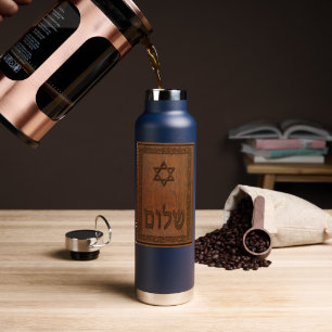 Bouteille D'eau Bois sculpté Shalom