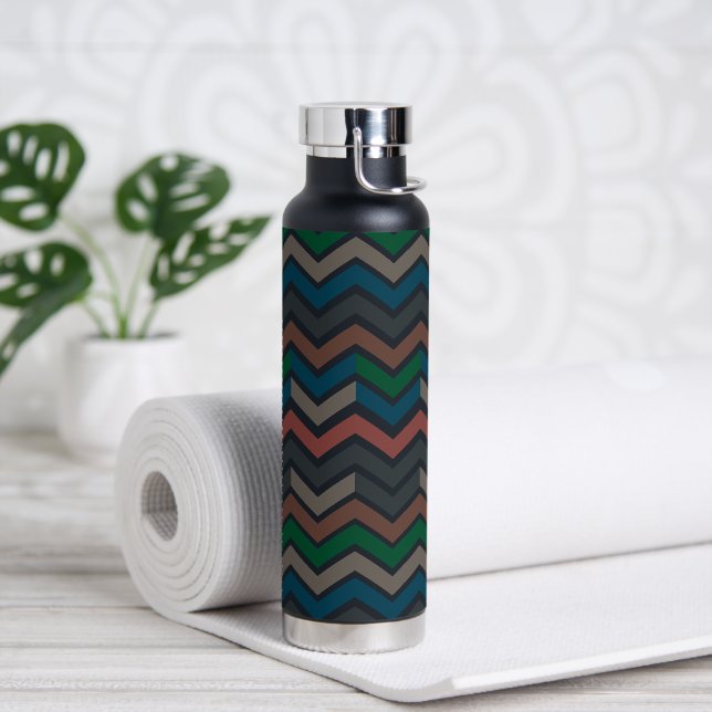 Bouteille D'eau Bois sombre Terre Zigzag Chevron  (Yoga)