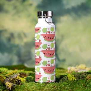 Bouteille D'eau Bol de salade de fruits Pastèque Fraises