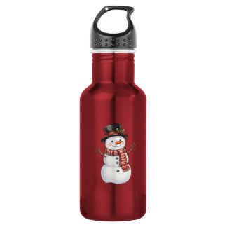 Bouteille D'eau Bonhomme de neige heureux