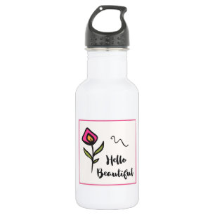 Bouteille D'eau Bonjour Belle Jolie Orange Rose Orange Fleur Sauva