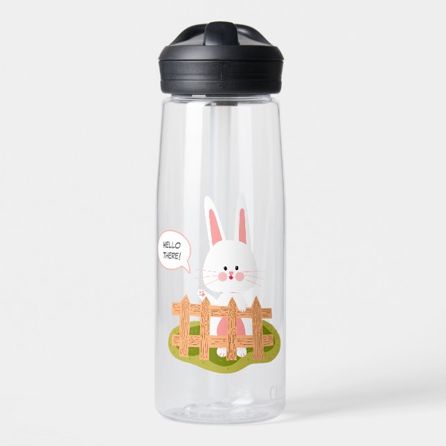 Bouteille d'eau "Bonjour !" Lapin Mignon (Avant)
