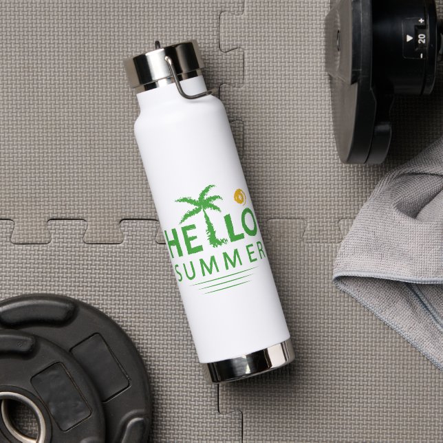 Bouteille D'eau Bonjour l'été (Salle de sport (pivotée))