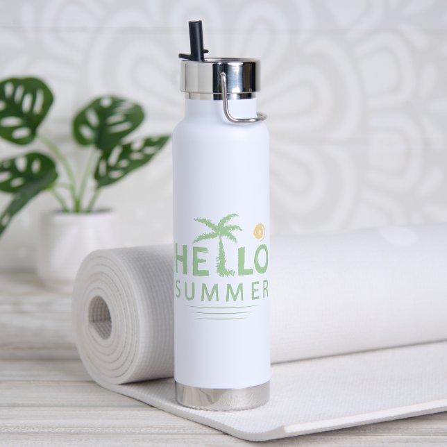 Bouteille D'eau Bonjour l'été (Yoga (pivotée))