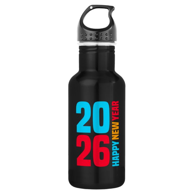 Bouteille D'eau Bonne année 2026-34568 (Devant)