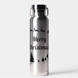 Bouteille D'eau Bonnes Fêtes de Noël Père Noël Sleigh