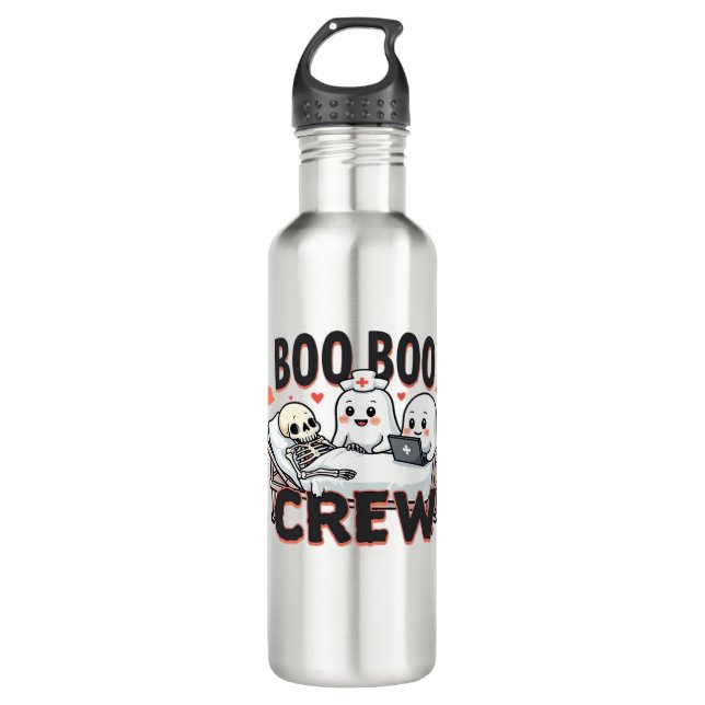 Bouteille D'eau Boo Boo Crew mignon Halloween Infirmière Fantômes  (Devant)