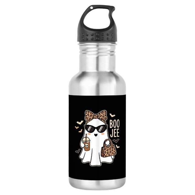 Bouteille D'eau Boo Jee Cute Ghost Halloween Leopard Design_1 (Devant)