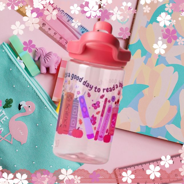 Bouteille D'eau Bookish book Lovers, Pumpkin and Fall Leaves Girls (Bookish book Lovers Kids Grapefruit Water Bottle CamelBak Eddy "It's a Good Day To Read a Book", Pum)