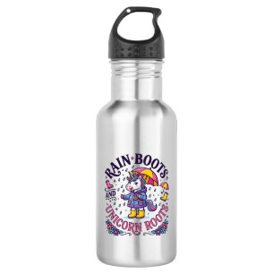 Bouteille D'eau Bottes de pluie licorne et maillot commercial Lico