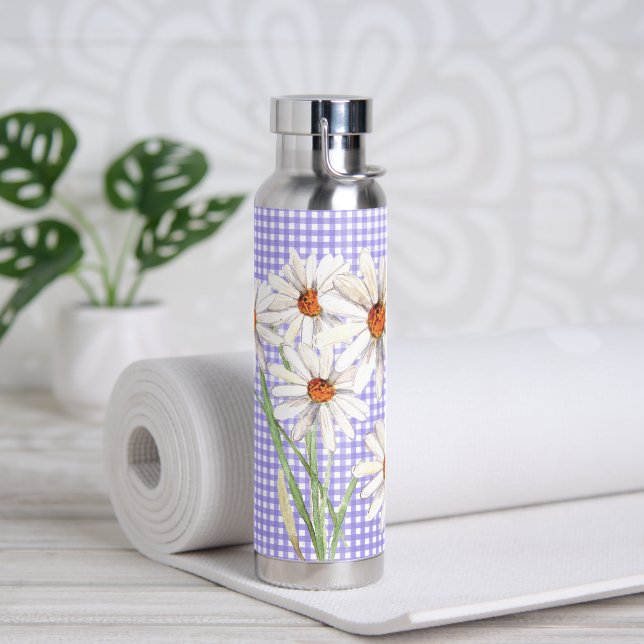 Bouteille D'eau Bouquet Daisy Aquarelle Sur En vichy (Yoga)