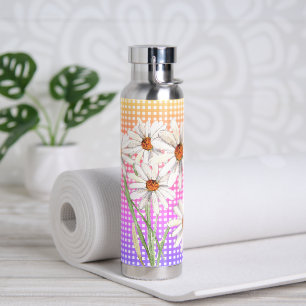 Bouteille D'eau Bouquet Daisy Aquarelle Sur En vichy