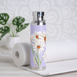 Bouteille D'eau Bouquet de marguerite aquarelle à points