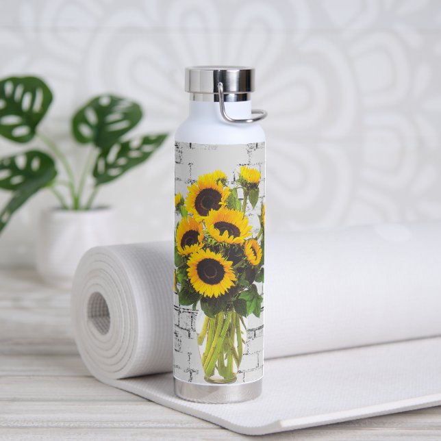 Bouteille D'eau Bouquet de tournesol en brique (Yoga)