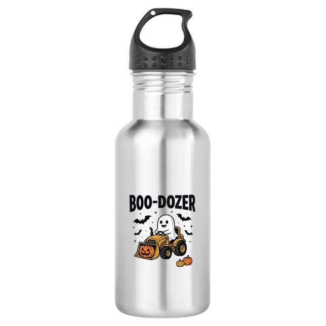 Bouteille D'eau Bouteur fantôme Halloween Boo-Dozer Design_1 (Devant)