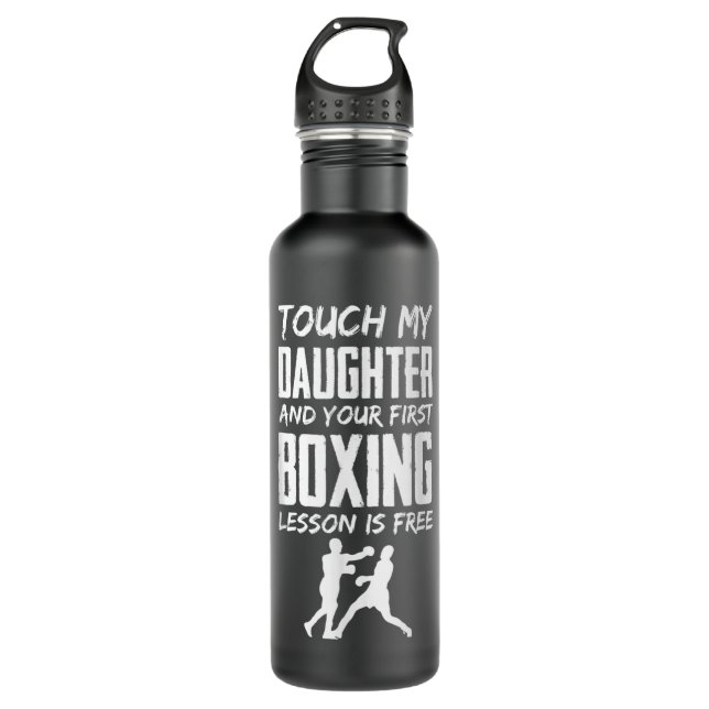 Bouteille D'eau Boxe drôle Jeune papa ou maman 646 (Devant)