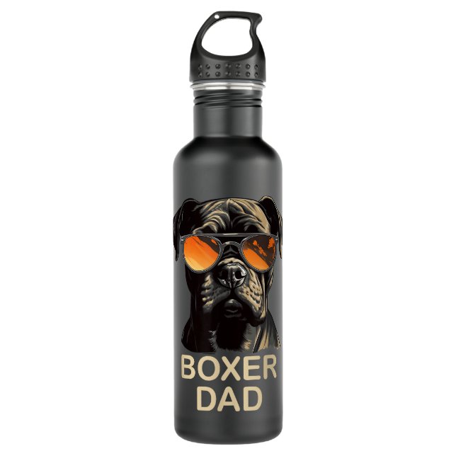 Bouteille D'eau Boxer Papa Chien Propriétaire Cadeau Funny Boxer A (Devant)
