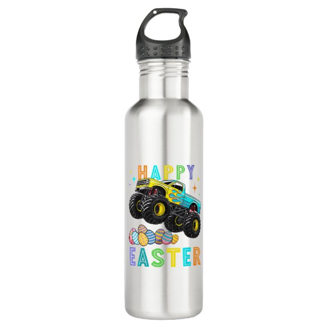 Bouteille D'eau Boys Happy Easter Monster Truck Easter Eggs Toddle (Devant)