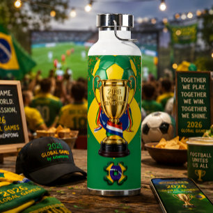 Bouteille D'eau Brésil Football : Jeux mondiaux 2026 Esprit d'éq