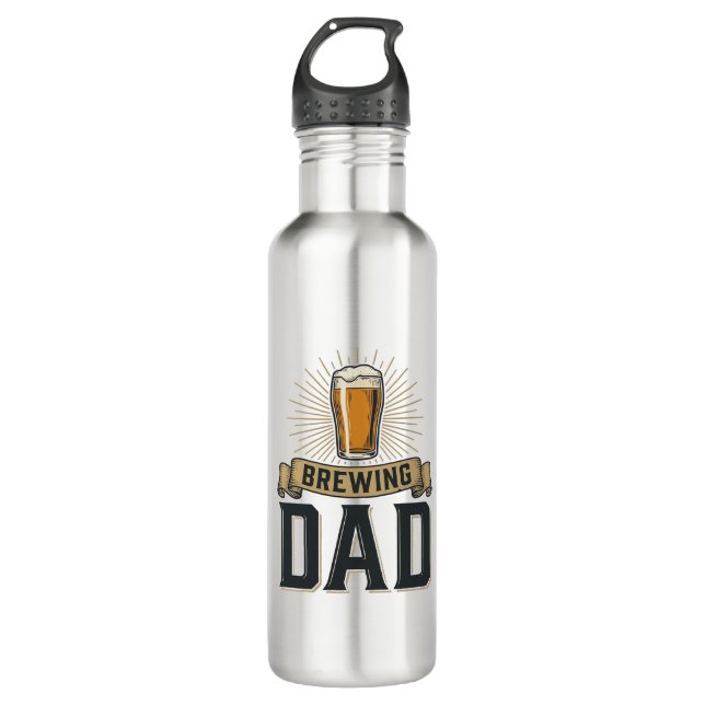 Bouteille D'eau Brewing Dad Beer Vintage Engraving Shirt Design_1 (Devant)