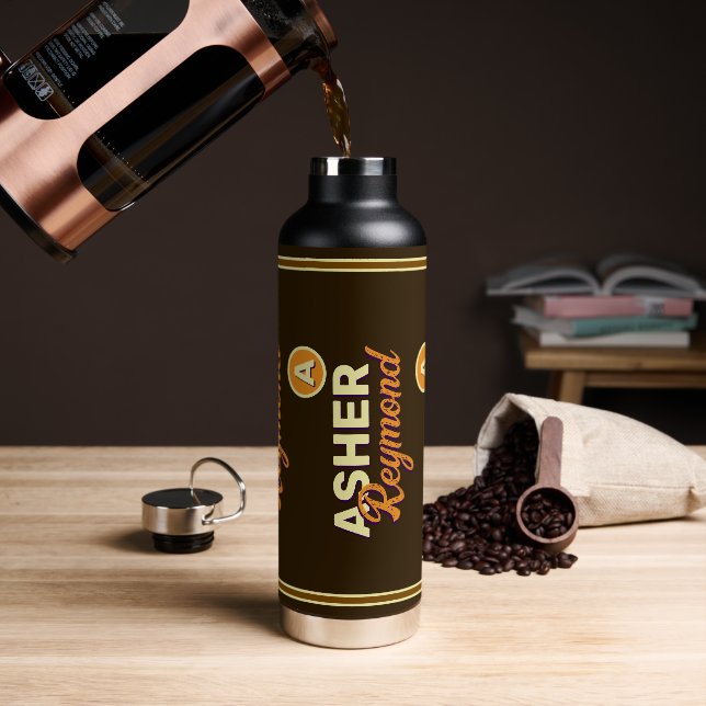 Bouteille d'eau Brown avec nom (Café)