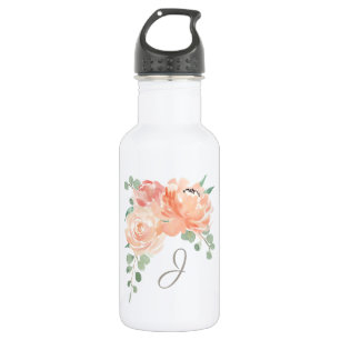 Bouteille D'eau Broyer le bouquet floral avec n'importe quel monog