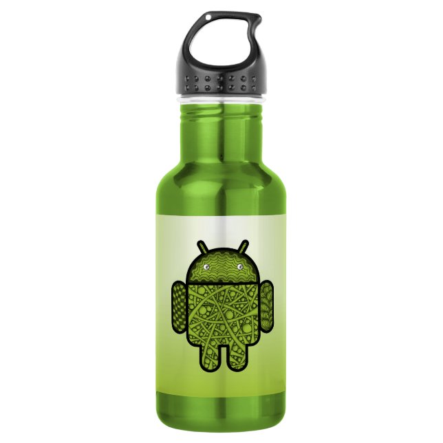 Bouteille D'eau Bubbles Doodle Character pour le robot Android™ (Devant)