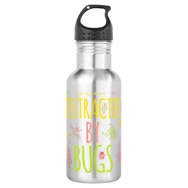 Bouteille D'eau Bug facilement distrait par les bogues Funny Insec (Devant)