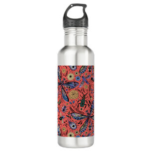 Bouteille D'eau Bugs de Doodle sur corail rouge