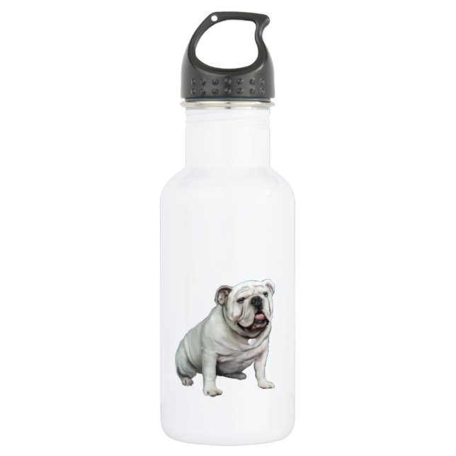 Bouteille D'eau Bulldog anglais - Blanc 1 (Devant)