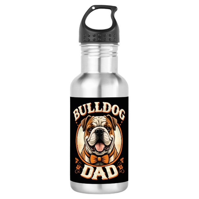 Bouteille D'eau bulldog dad – cute vintage bulldog father’s day (Devant)