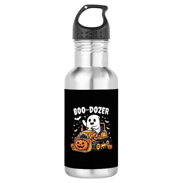 Bouteille D'eau Bulldozer fantôme Halloween Boo Dozer_1 (Devant)