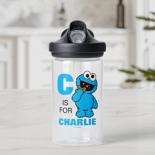 Bouteille D'eau C est pour Cookie Monster | Ajouter Votre Nom (Créateur téléchargé)