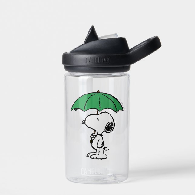 Bouteille D'eau cacahuètes | Parapluie vert Snoopy (Gauche)