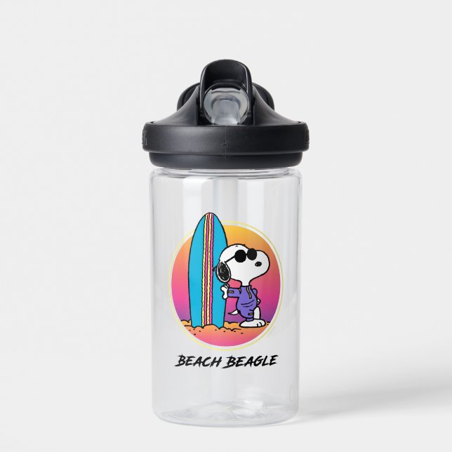 Bouteille D'eau cacahuètes | Snoopy Beach Beagle (Avant)