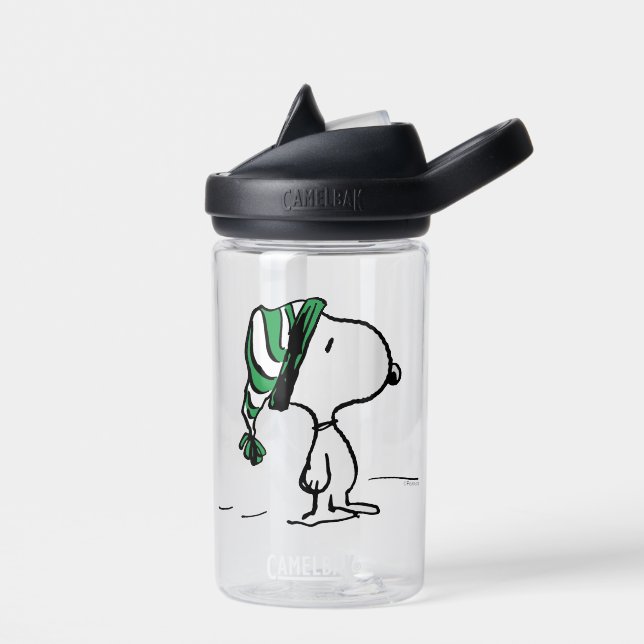 Bouteille D'eau cacahuètes | Snoopy Green Casquette de neige (Gauche)