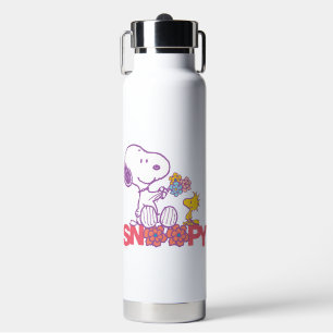 Bouteille D'eau cacahuètes Snoopy & Woodstock Flowers