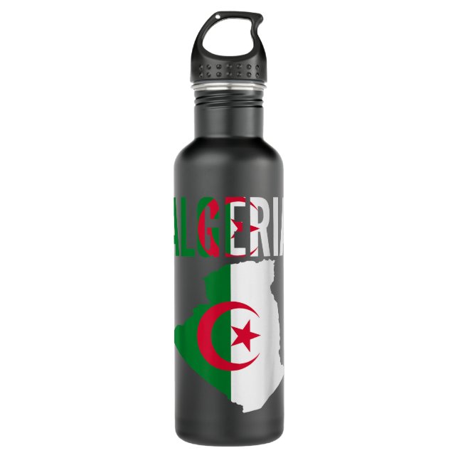 Bouteille D'eau Cadeau algérien Algérie Pays Carte Drapeau (Devant)