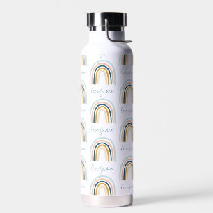Bouteille d'eau cadeau bleu moderne élégant arc-en