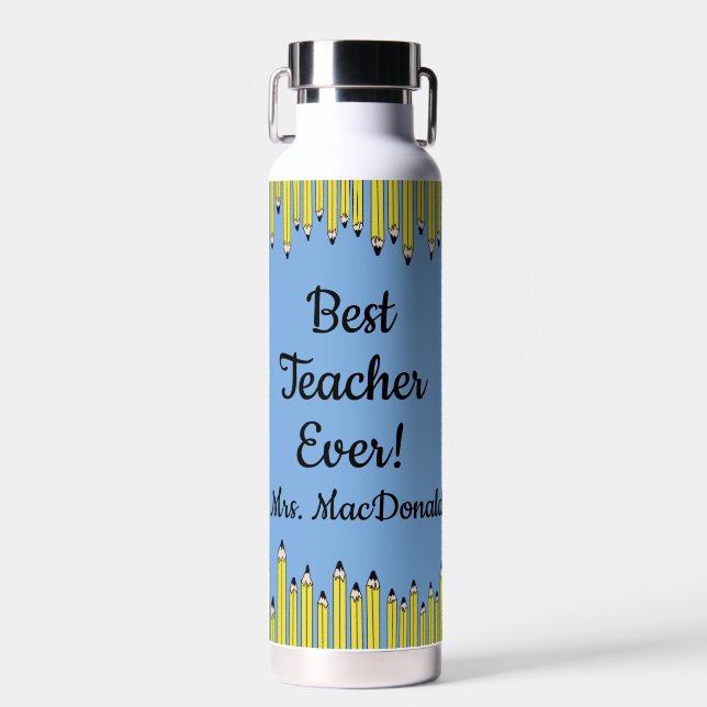 Bouteille D'eau Cadeau d'appréciation pour l'enseignant meilleur e (Avant)