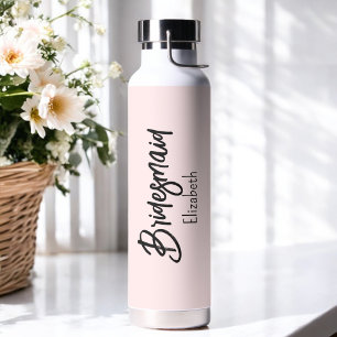 Bouteille D'eau Cadeau de Fête des mariées rose pâle de Bridesmaid