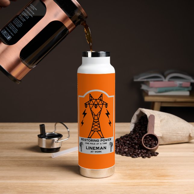 Bouteille D'eau Cadeau de monteur de lignes électriques (Café (pivotée))
