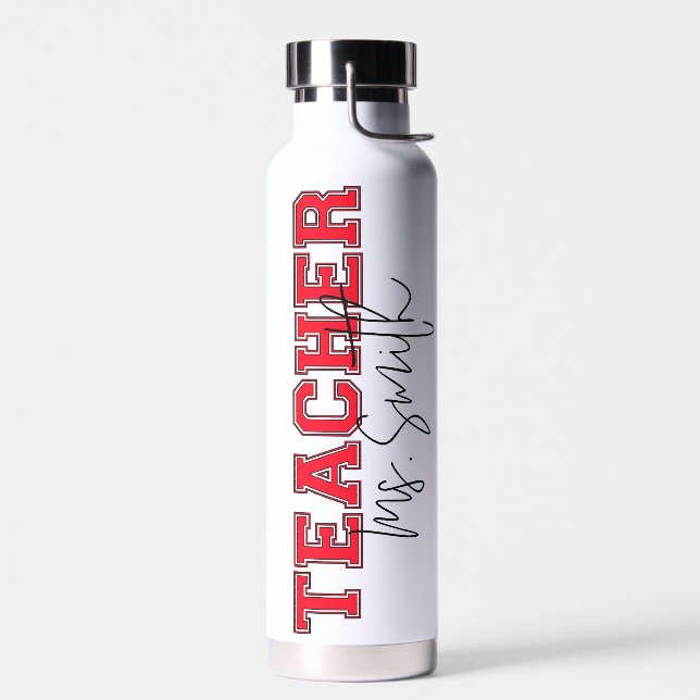 Bouteille D'eau Cadeau de reconnaissance de professeur nom personn (Gauche)