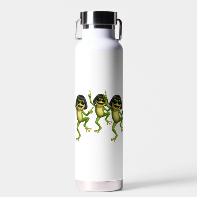 Bouteille d'eau cadeau drôle de grenouille avec co (Avant)