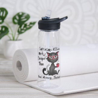 Bouteille D'eau Cadeau drôle pour amateur de chats avec sarcasme e