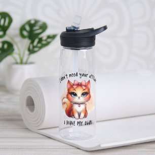Bouteille D'eau Cadeau drôle pour amateur de chats Je n'ai pas bes