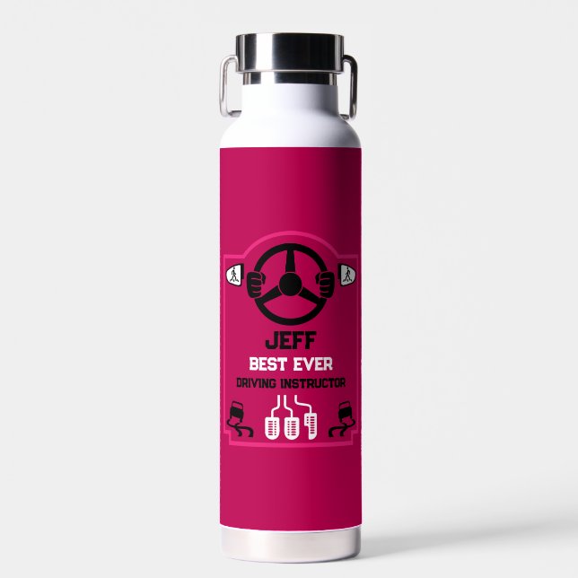 Bouteille D'eau Cadeau drôle pour moniteur d'auto-école (Avant)