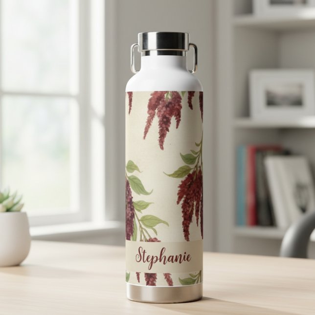 Bouteille D'eau Cadeau Floral Amaranth Vintage Ami (Amaranthus floral water bottle)
